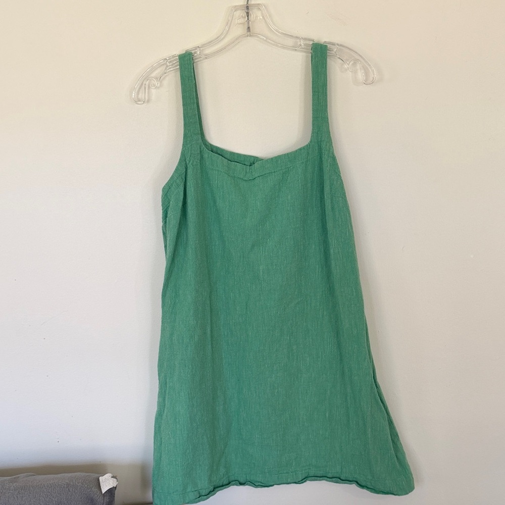 a new day Green Linen-Blend Sleeveless Dress